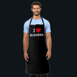 Tablier J'ai des hamburgers cardiaques | Amoureux de viand<br><div class="desc">J'ai des hamburgers cardiaques | Amoureux de viande,  tablier barbecue amusant. Personnalisable J'aime le design modèle. Tabliers barbecue de toute couleur. Idée de cadeau amusant pour amis,  famille,  chef,  cuisinier,  papa,  travailleur de camion alimentaire,  grillmaster,  grand-père,  oncle etc. Tabliers de cuisine couleur noirs ou personnalisés.</div>