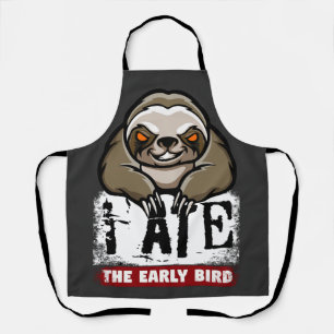 Tablier J'ai mangé l'oiseau tôt. Paresse grincheuse, entai