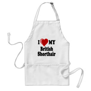 Tablier J'aime (coeur) mon chat britannique de Shorthair