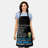 Tablier J'aime être enseignant d'école maternelle (Porté)