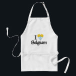 Tablier J'aime la Belgique<br><div class="desc">Ce joli dessin drôle de Belgique lit I (coeur) Belgique - avec une torsion. Le coeur est composé de deux cônes de frites françaises, appelées Frites (Flamand) ou Pommes Frites (Français Belge) en Belgique. Les frites belges sont une délicatesse servie avec une variété de sauces dont la mayonnaise et la...</div>