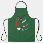 Tablier J'aime la nourriture de Noël (Recto)