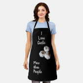 Tablier J'aime l'ail plus que les gens amusant noir (Porté)