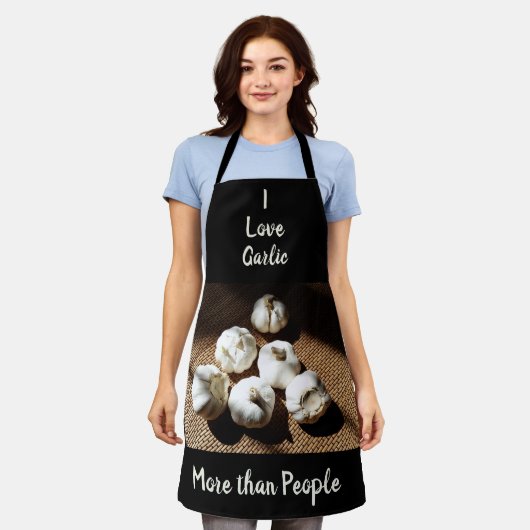 Tablier J'aime l'ail plus que les gens s'amuser culinaire (Porté)