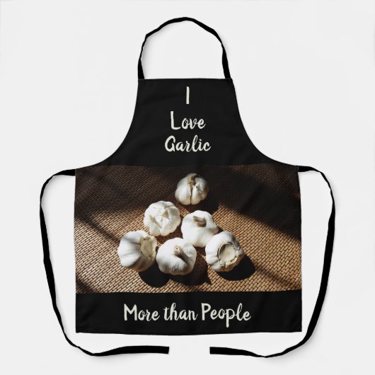 Tablier J'aime l'ail plus que les gens s'amuser culinaire (Recto)