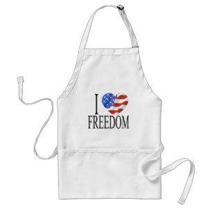 Tablier J'aime l'Américain de coeur de drapeau des USA de