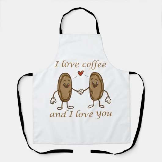 Tablier J'aime le café et je t'aime (Recto)