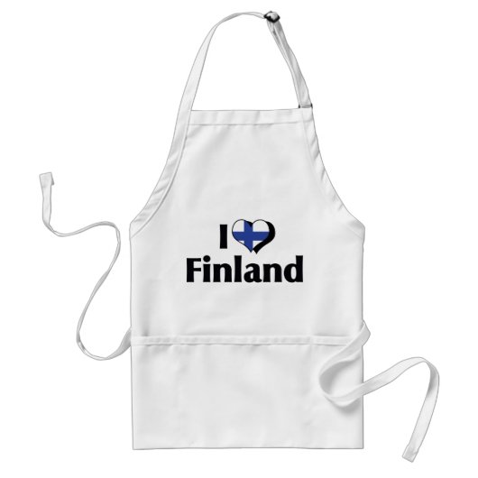 Tablier J'aime le drapeau de Finlande (Devant)