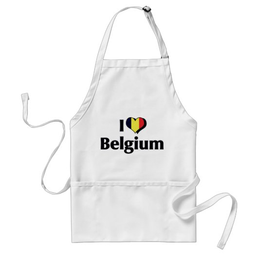 Tablier J'aime le drapeau de la Belgique (Devant)