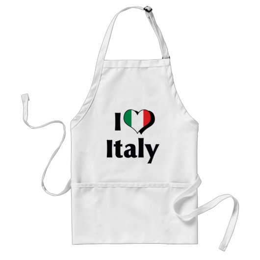 Tablier J'aime le drapeau de l'Italie (Devant)