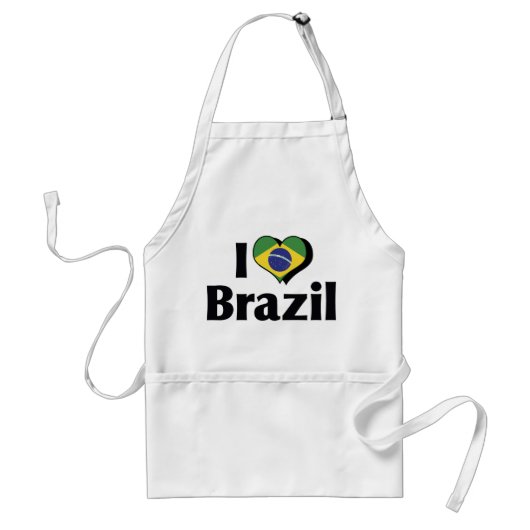 Tablier J'aime le drapeau du Brésil (Devant)