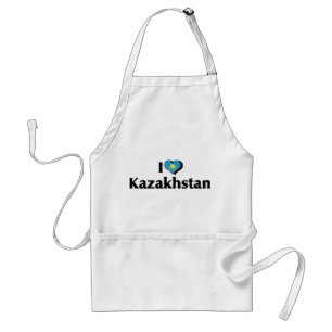 Tablier J'aime le drapeau du Kazakhstan