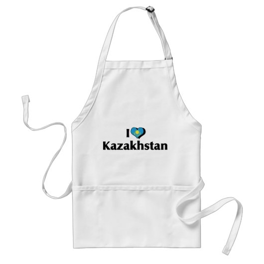 Tablier J'aime le drapeau du Kazakhstan (Devant)