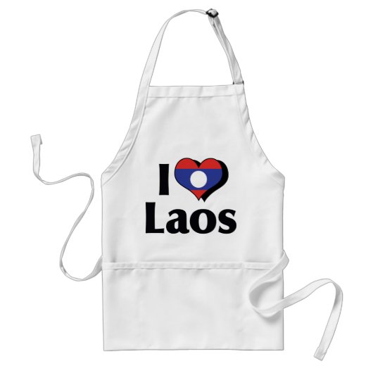 Tablier J'aime le drapeau du Laos (Devant)