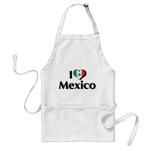 Tablier J'aime le drapeau du Mexique (Devant)