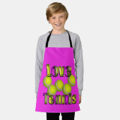 Tablier J'Aime Le Tennis, Les Enfants Plein Imprimé Apron (Porté)