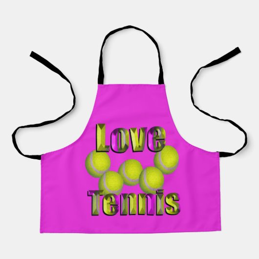 Tablier J'Aime Le Tennis, Les Enfants Plein Imprimé Apron (Recto)
