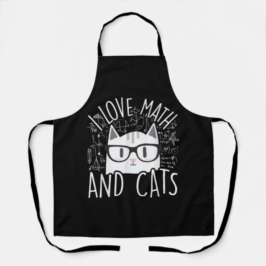 Tablier J'Aime Les Maths Et Les Chats Cute Kitty Chat (Recto)