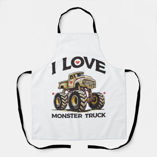 Tablier J'aime les monstres camions (Recto)