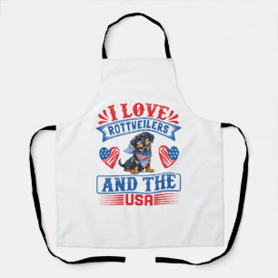Tablier J'aime les Rottweilers et les USA