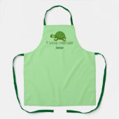 Tablier J'Aime Les Tortues mignonnes Monogramme Vert (Recto)