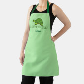 Tablier J'Aime Les Tortues mignonnes Monogramme Vert (Insitu)