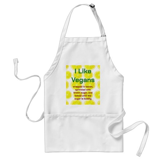 Tablier J'aime les Vegans... enveloppés dans du bacon... c (Devant)
