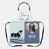 Tablier J'aime ma frontière Collie Dessin Chien Nom de la  (Recto)