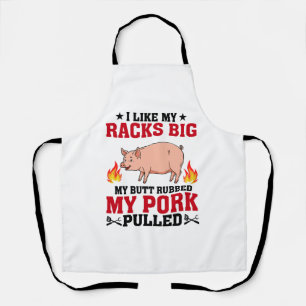 Tablier J'aime Mes Râteliers Gros BBQ, Citation Porc Fessi