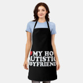 Tablier J'Aime Mon Ami Autiste Chaud BF Autisme Coeur (Porté)