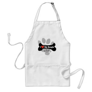 Tablier J'aime mon beagle - os de chien