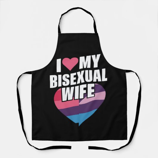 Tablier J'Aime Mon Bisexuel Femme Bi Pride Bisexual Drapea (Recto)