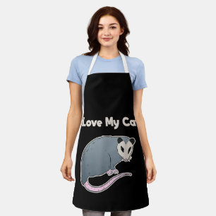 Tablier J'aime mon chat drôle opossum
