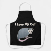 Tablier J'aime mon chat drôle opossum (Recto)