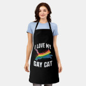 Tablier J'Aime Mon Chat Gay Funny Rainbow Pride Lgbt (Porté)