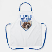 Tablier J'aime mon chien Blue Heart Photo Nom de l'animal (Recto)