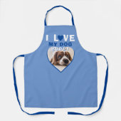 Tablier J'aime mon chien Blue Heart Photo Nom de l'animal (Recto)