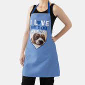 Tablier J'aime mon chien Blue Heart Photo Nom de l'animal (Insitu)