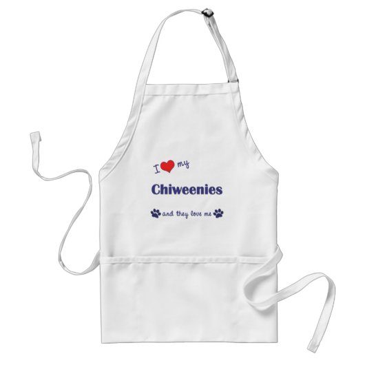 Tablier J'aime mon Chiweenies (les chiens multiples) (Devant)