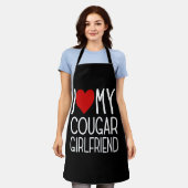 Tablier J'Aime Mon Cougar Girlfriend I Heart My Cougar Gir (Porté)