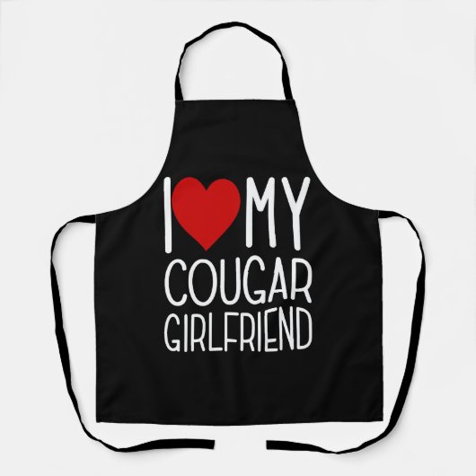 Tablier J'Aime Mon Cougar Girlfriend I Heart My Cougar Gir (Recto)
