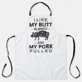 Tablier J'aime mon cul frotté et mon porc tiré drôle porc (Recto)