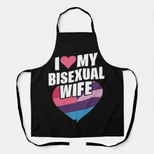 Tablier J'aime mon épouse bisexuelle Fierté Bi Drapeau Bis