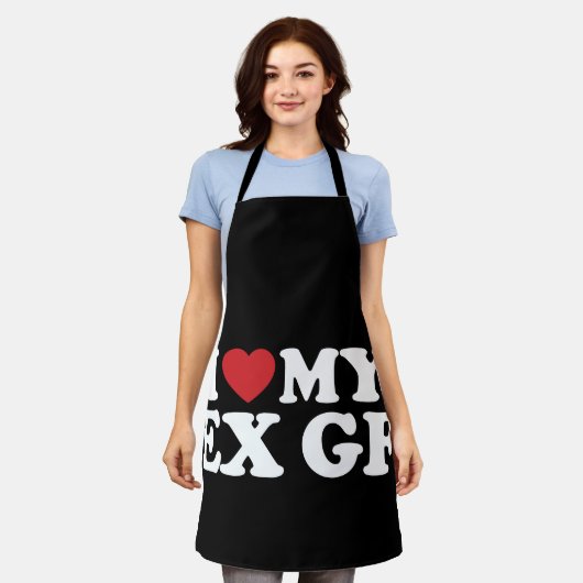 Tablier J'Aime Mon Ex Girlfriend Je Coeur Super (Porté)