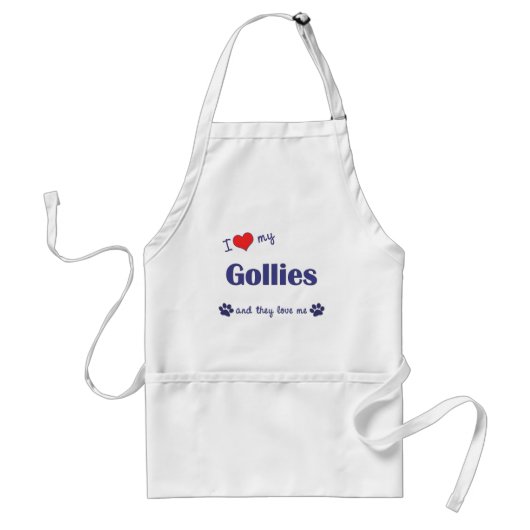 Tablier J'aime mon Gollies (les chiens multiples) (Devant)