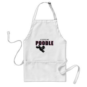 Tablier J'Aime Mon Poodle Noir