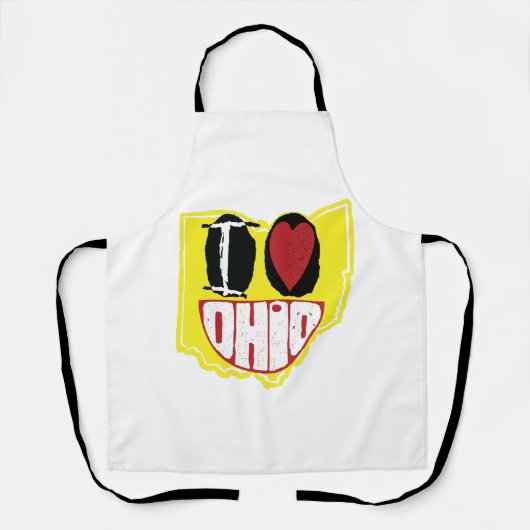 Tablier J'Aime Ohio Sourire Un Visage Heureux (Recto)