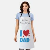 Tablier J'aime papa typographie Texte (Porté)