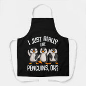 Tablier J'Aime Vraiment Les Pingouins Enfants Garçons Femm (Recto)