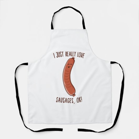 Tablier J'Aime Vraiment Les Saucisses, OK ! Cute Kawaii We (Recto)